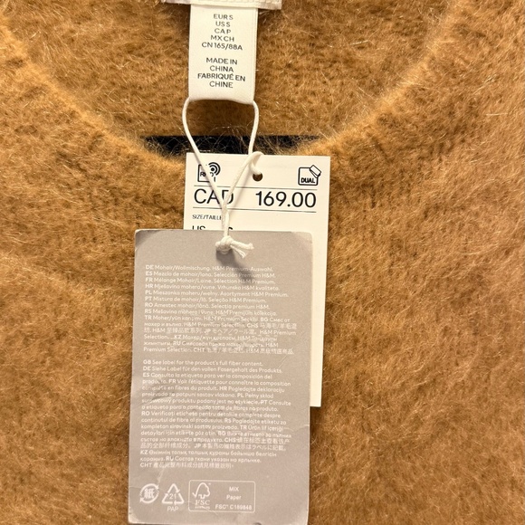 H&M Oversized crewneck Mohair Wool Blend Knit sweater Size S (NWT) - Picture 2 of 3